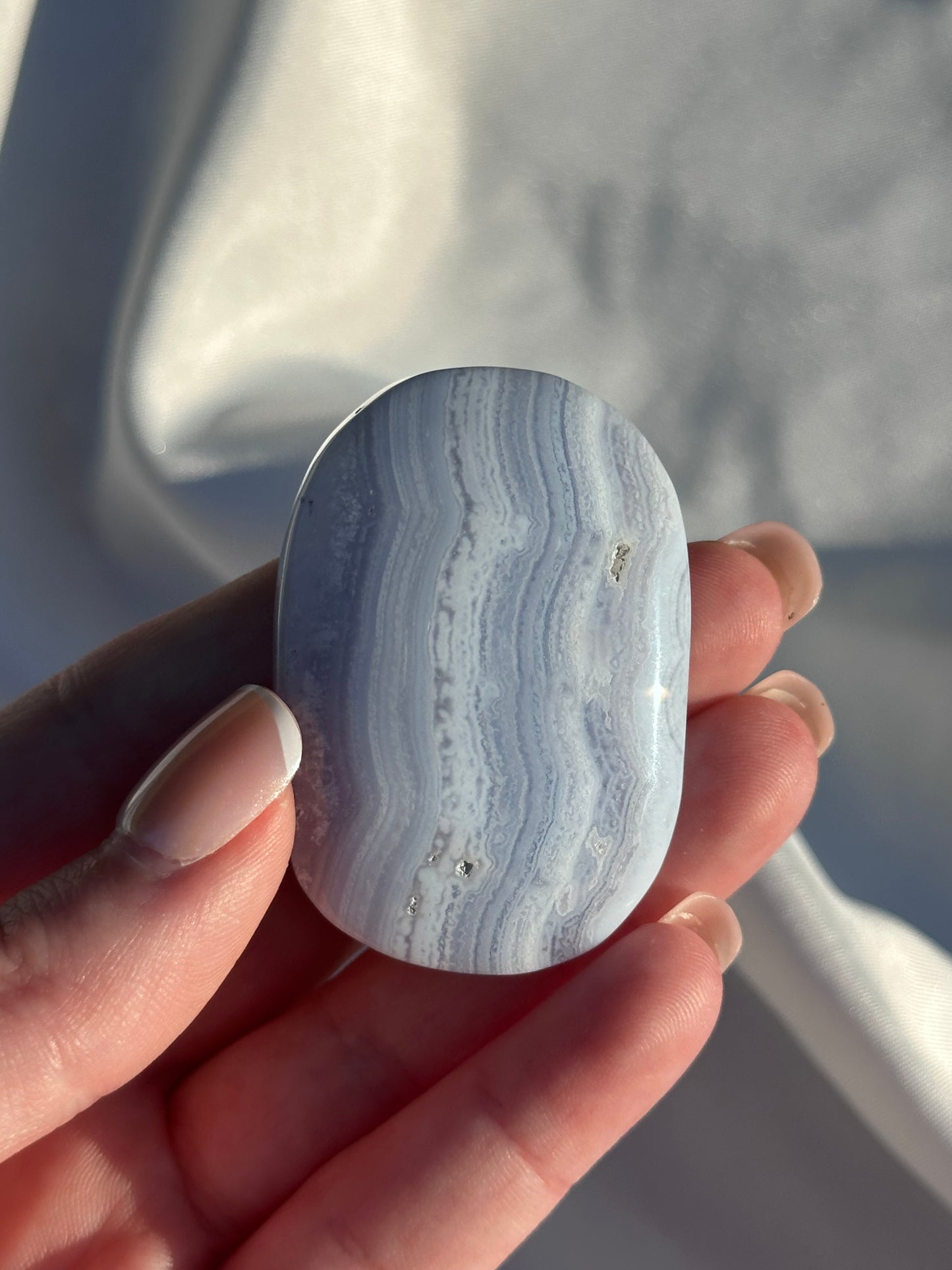 Blue Lace Agate Palm - B