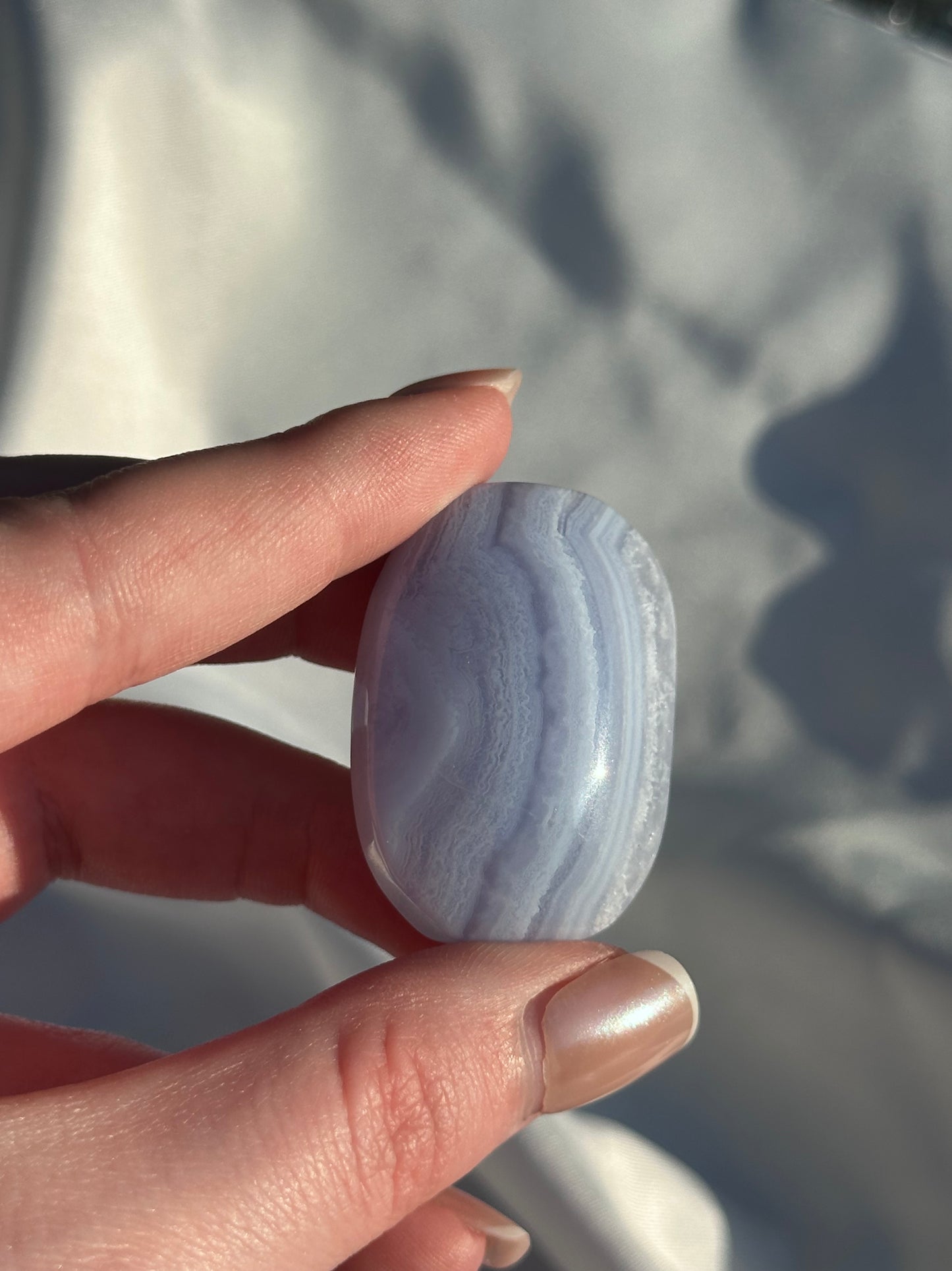 Blue Lace Agate Palm - G