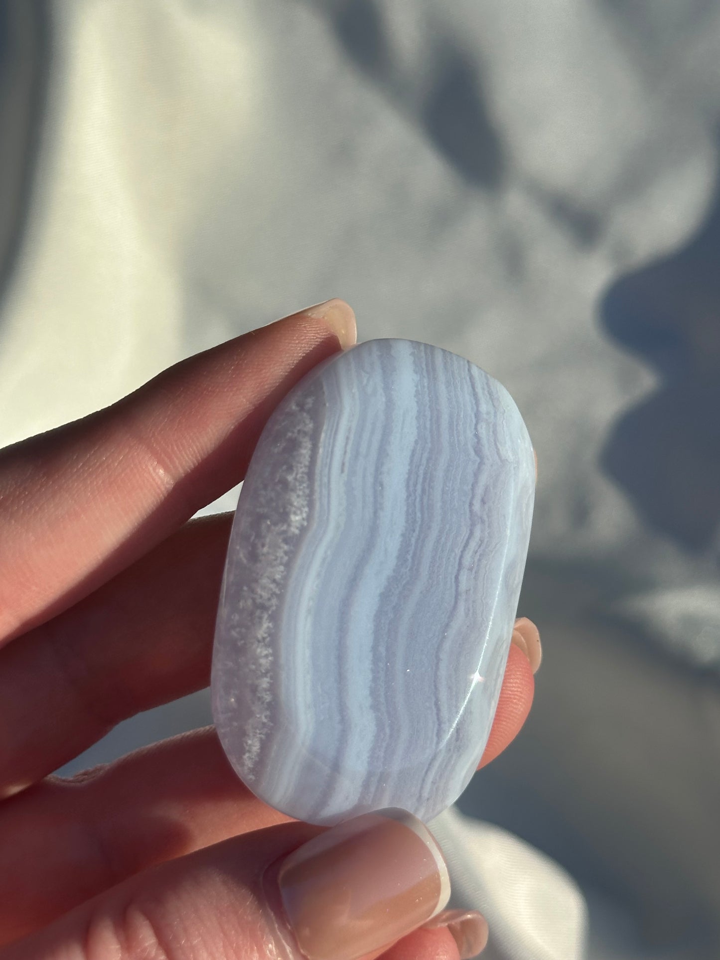 Blue Lace Agate Palm - E