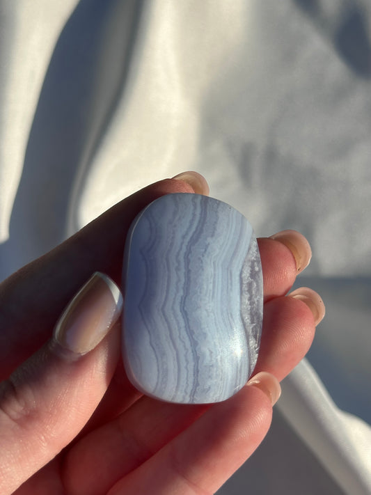 Blue Lace Agate Palm - C