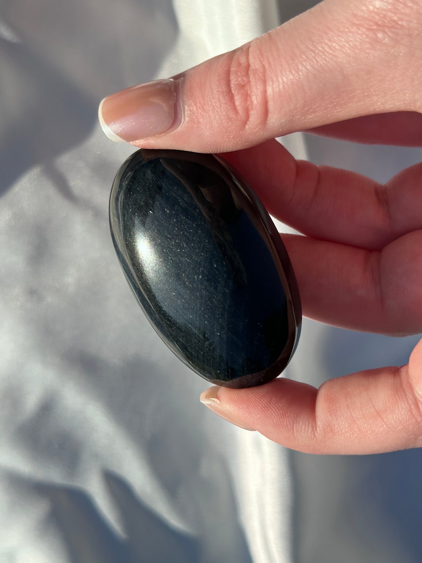 Blue Tigers Eye Palm Stone - A
