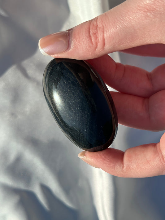 Blue Tigers Eye Palm Stone - A
