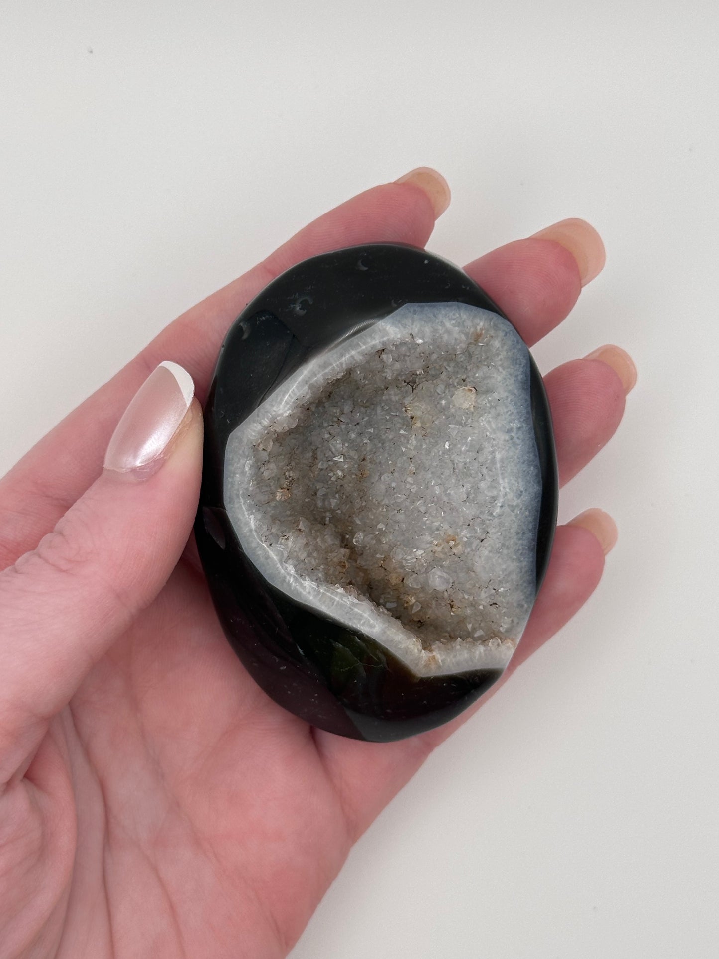 Black Onyx Druzy Palmstone - A