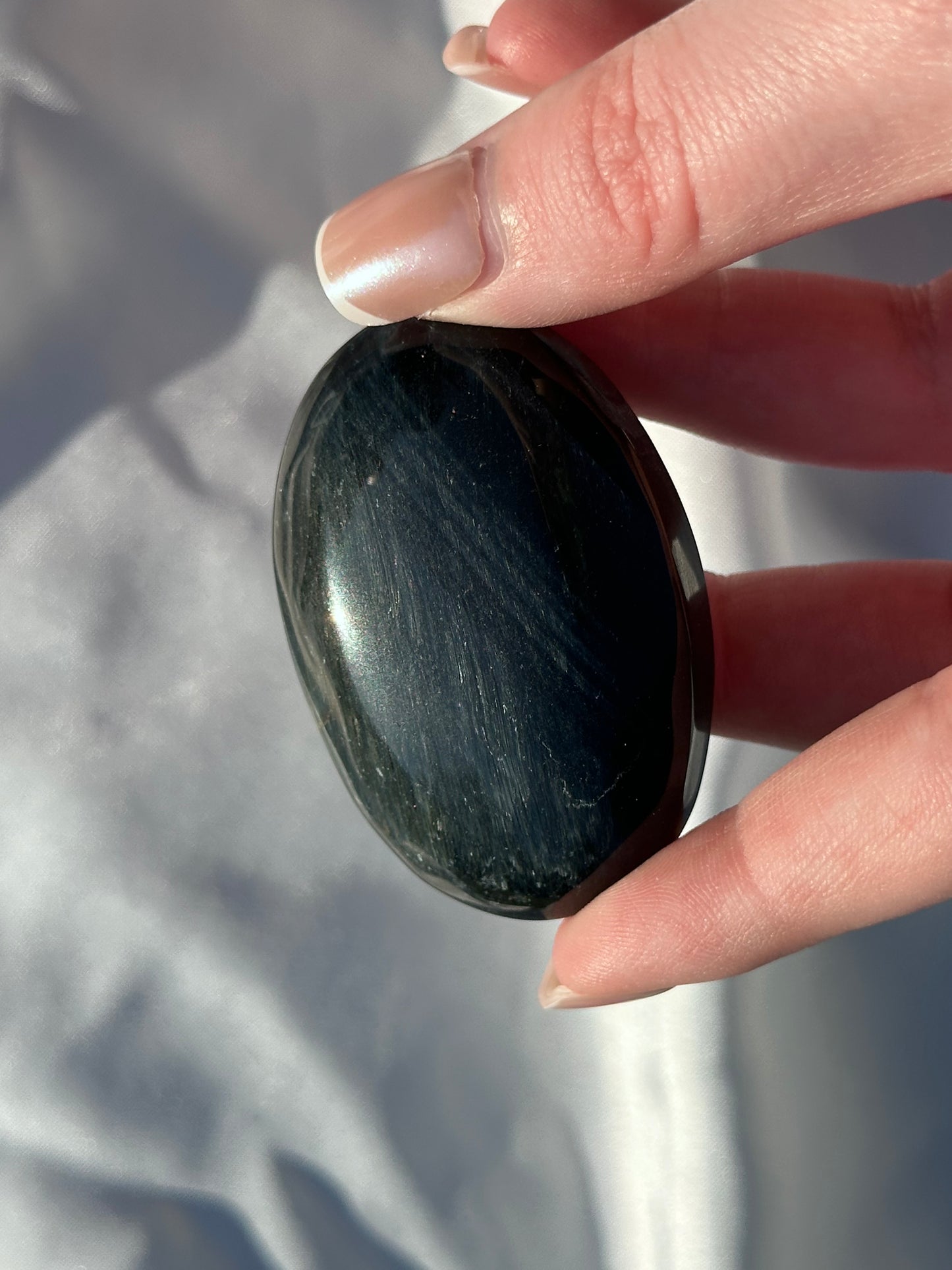 Blue Tigers Eye Palm Stone - C