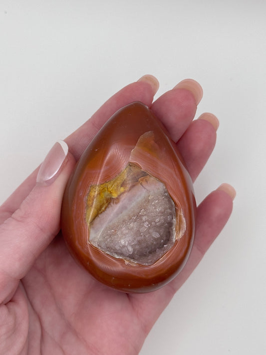 Carnelian Druzy Egg - A