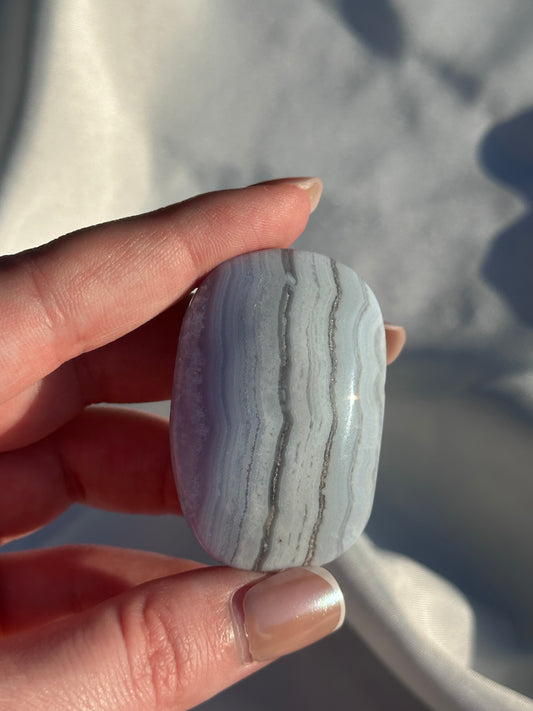 Blue Lace Agate Palm - D