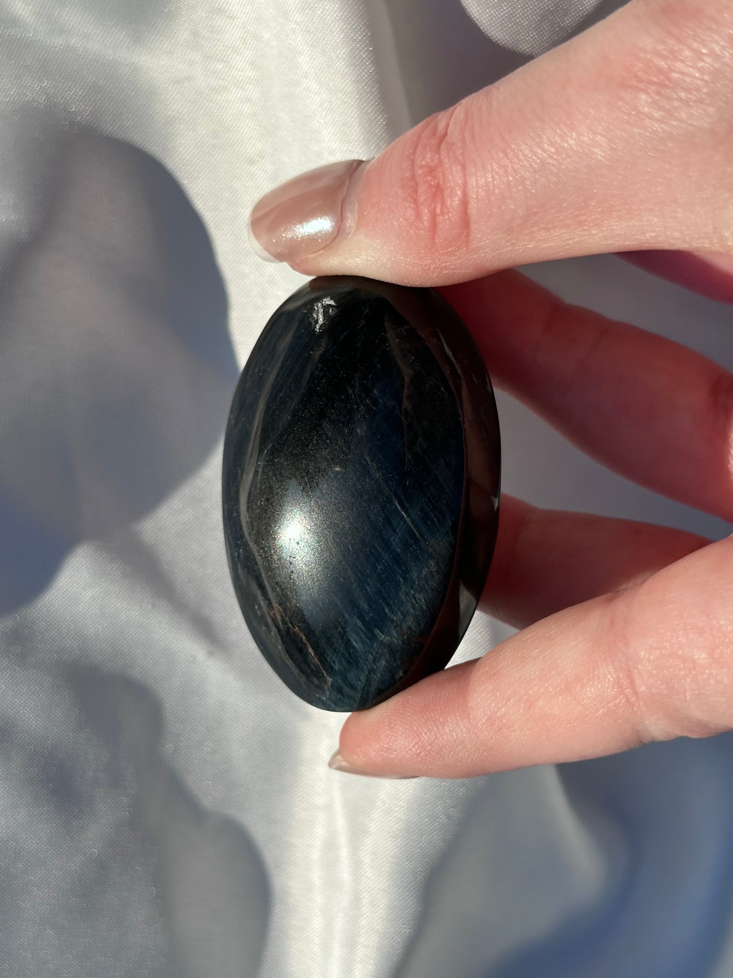 Blue Tigers Eye Palmstone - B